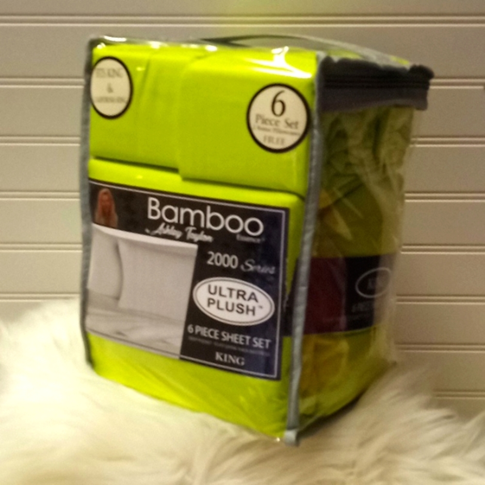 Bamboo Essence King Size  Lime Green-  6 Piece Sheet Set